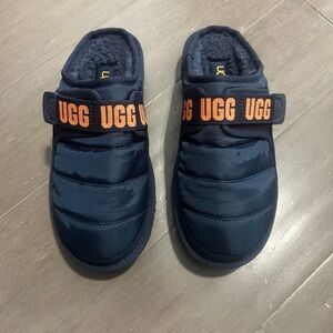 UGG Kids' Navy Slippers with Orange Strap